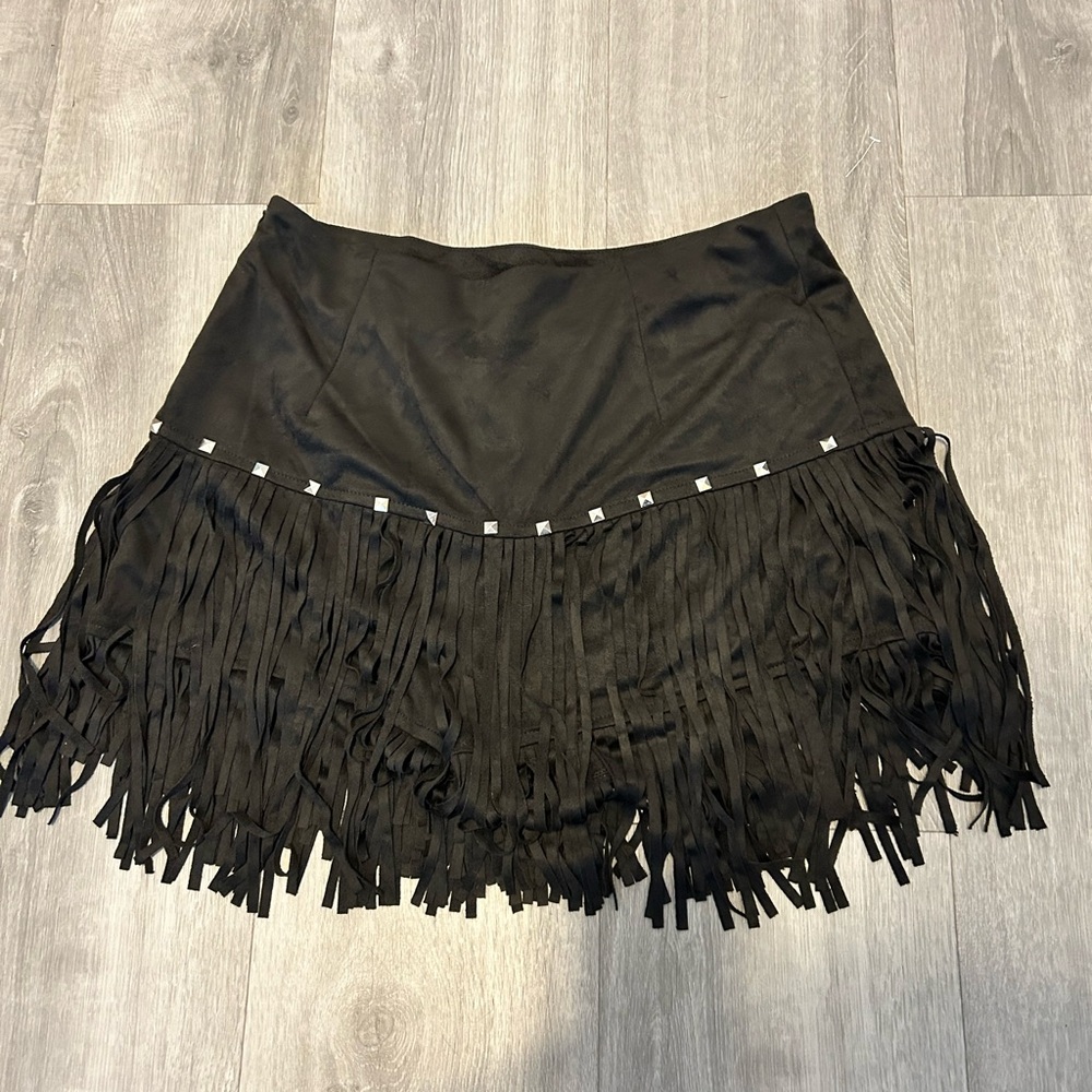 SHEIN Black Embellished Mini Skirt for Night Out